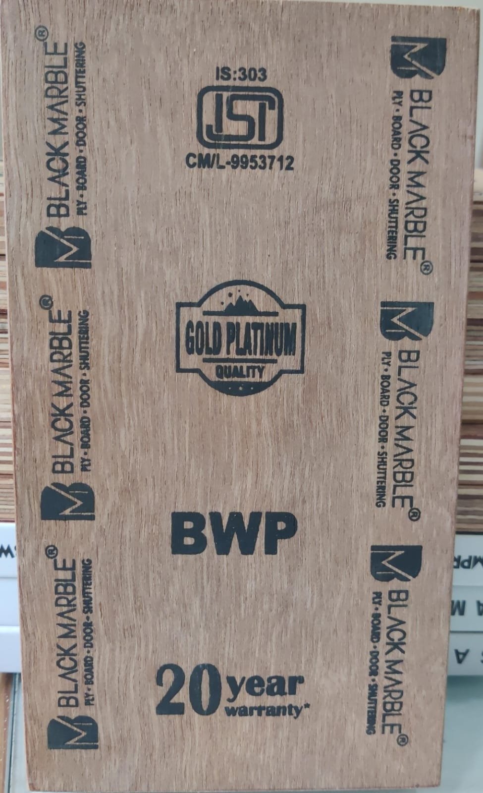Black Marble Gold Platinum Plywood - BWP Grade