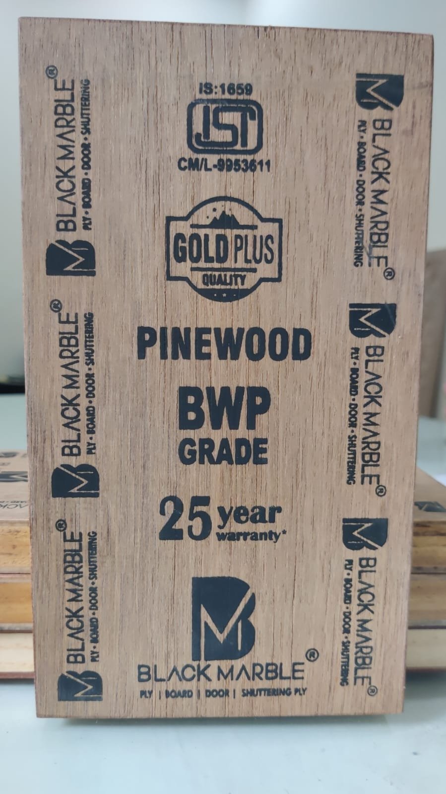 Black Marble Gold Plus Pinewood Plywood - BWP Grade