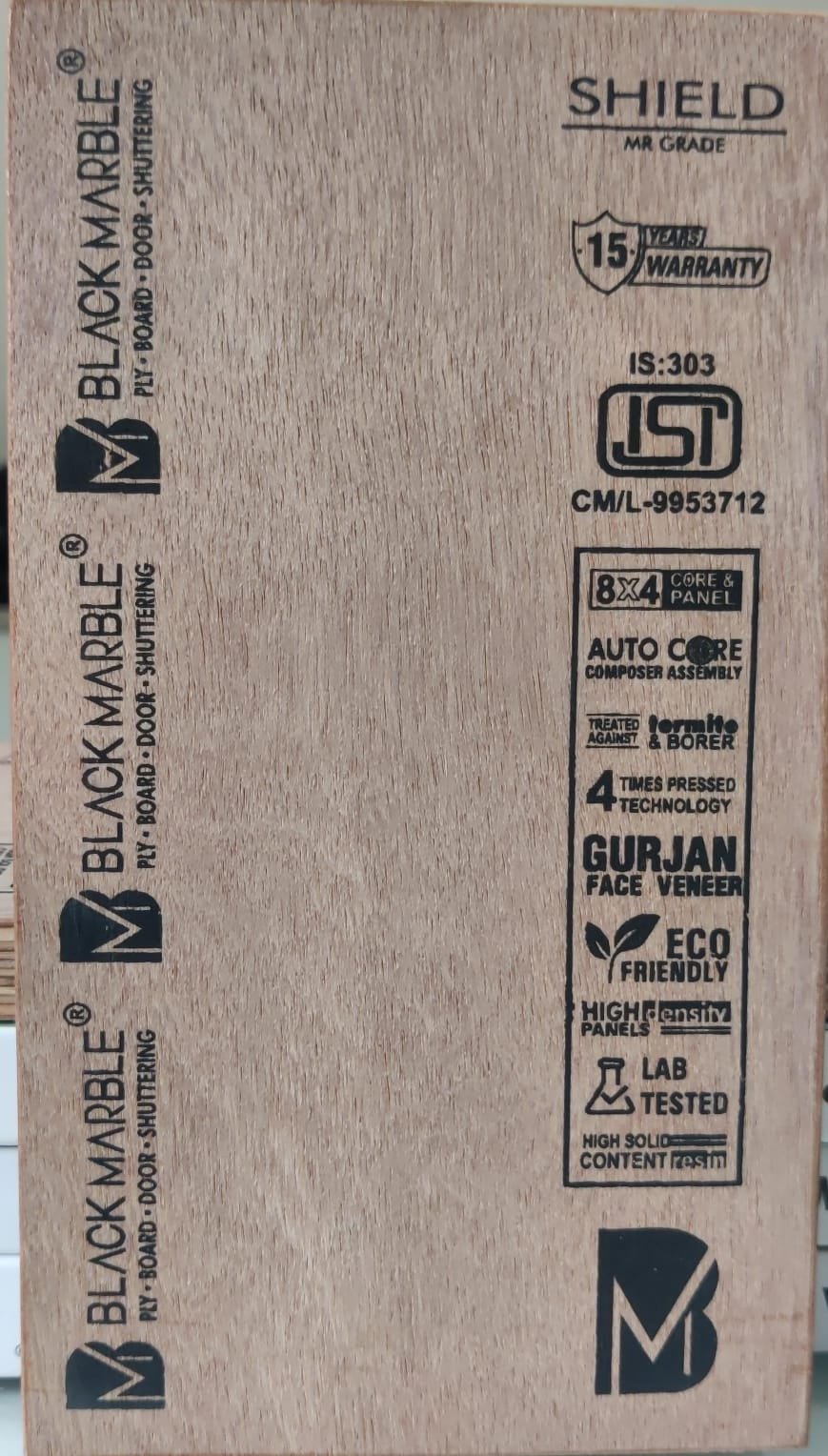Black Marble Shield Plywood - MR Grade