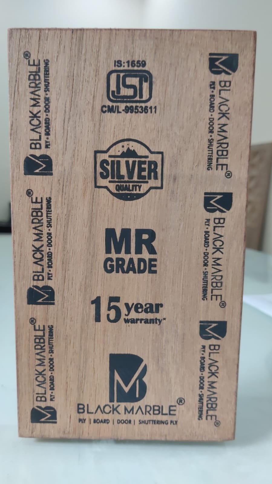 Black Marble Silver Plywood - MR Grade